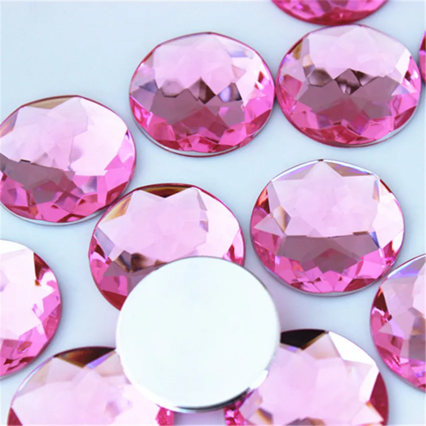 Cong Shao 10pcs 30mm Big Round Crystal AB Rhinestone Applique FlatBack Acrylic Gems Large Clear Stones DIY Scrapbook Beads ZZ562