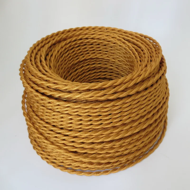 2m 3m 5m 10m 2 Core Retro Fabric Covered Twisted Cable Vintage lamp Cords Cloth Woven Electrical Wire