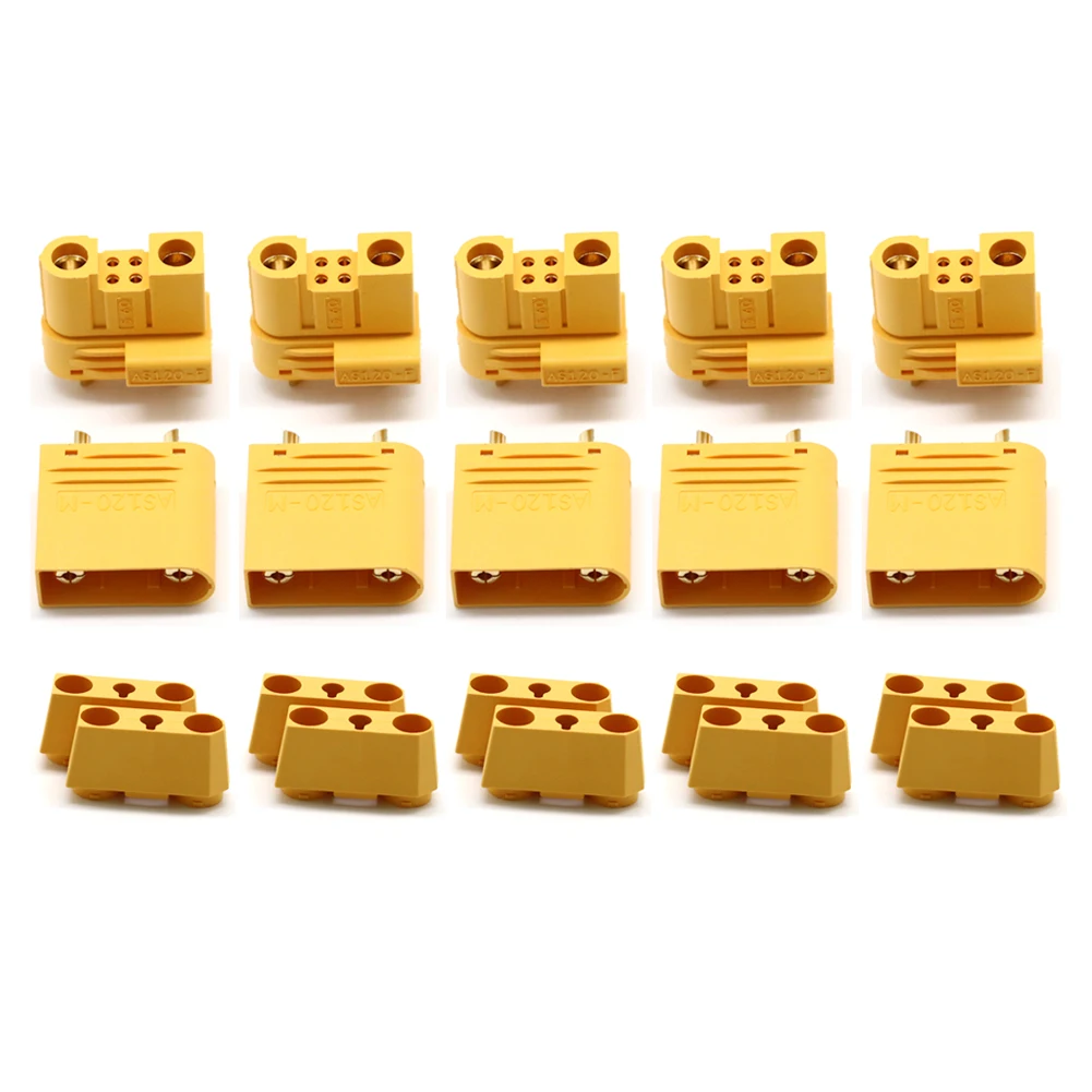 5pair Amass AS120 Male Female Plug Connector Resistance Adapter Plug for RC Model FPV Racing Drone Lipo Battery Multirotor Parts