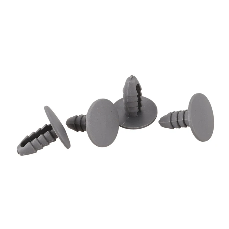 50 PCS 8Mm Hole Gray Plastic Rivet & 30 Pcs Plastic Fastening Screws Gray Flange Fender Bumpers Clips