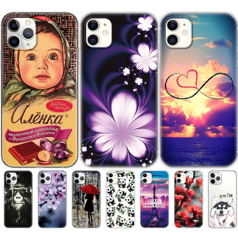 Silicon case cover For iphone 11 Phone Case for iphone 11 pro max eleven coque etui bumper Back Cover protective Soft TPU bags