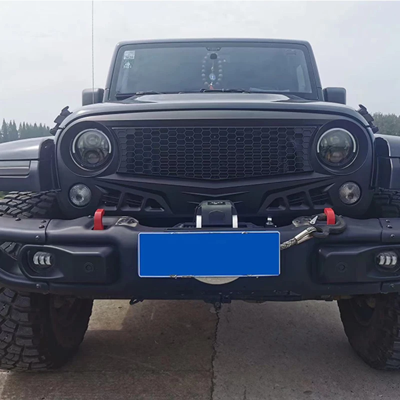 New Style Front Grille Modified Racing Grills Fit For Jeep Wrangler JK 2007-2017 Mesh Mask Cover Offroad 4X4 Exterior Accesories