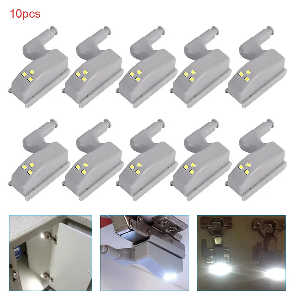 10pcs/Set LED Inner Hinge Lamps Under Cabinet Light Universal Wardrobe Cupboard Sensor Night Lights For Closet Kitchen Bedroom