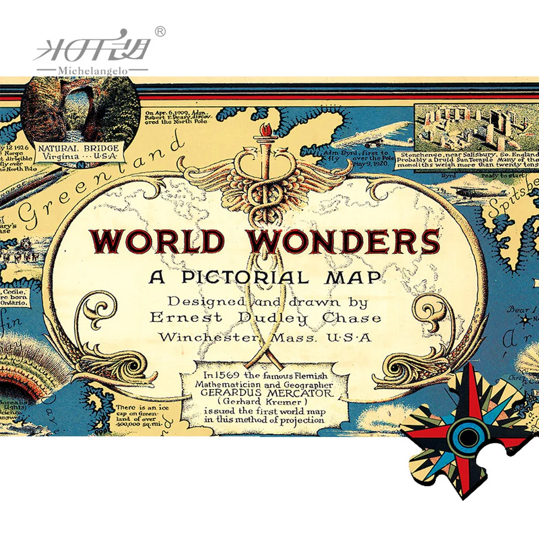Michelangelo Wooden Jigsaw Puzzle 1000 1500 2000 Piece World Map Cultural Custom Kid Educational Toy Collectibles Painting Decor