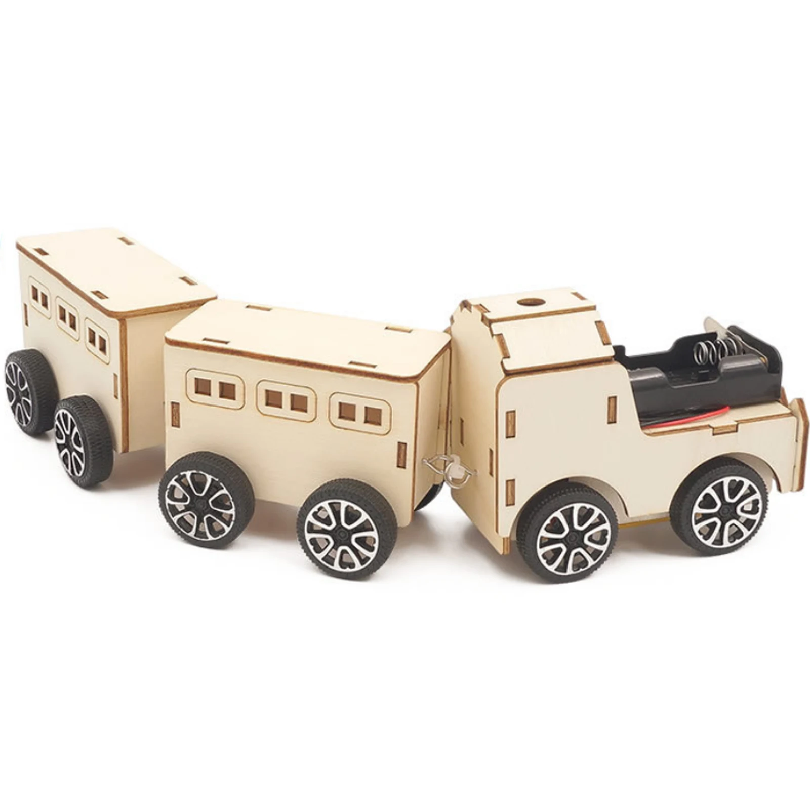 STEM DIY Kit Toys Wooden Train Electric Educational Science Experiment Kids Technology Electronic Construction Project Children