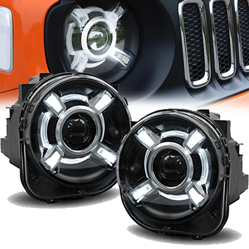 Projector Headlights Assembly w DRL for J eep R enegade 2015-2016