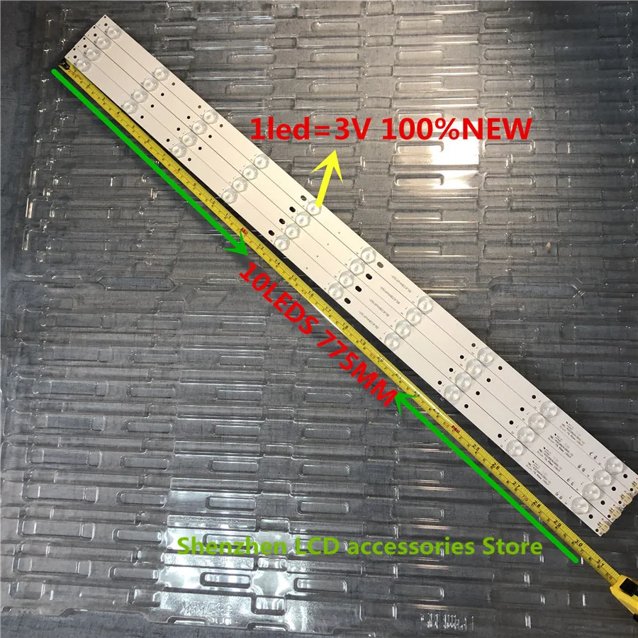 40Pieces/lot LED Backlight strip 10lamp for 40inch MBL-40035D410RS1-V1 E349376 LED39V2 1LED=3V 100%NEW