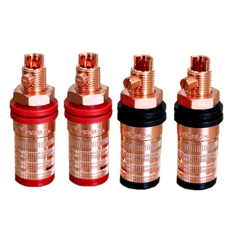 4pcs hifi CMC-838-S-CU-R Pure Copper Conductor Long Binding Post HIFI Speaker Terminal