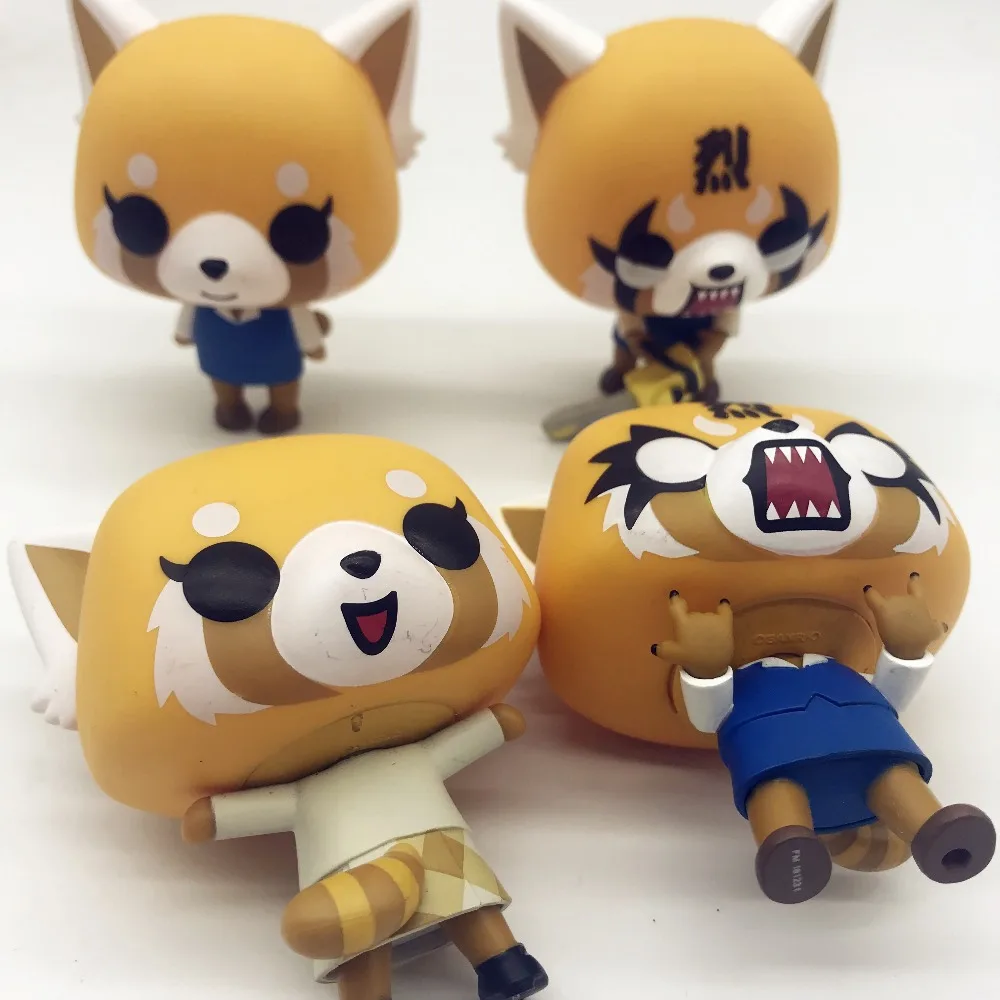 Aggretsuko rage/chainsaw/date night reative,漫画の置物,ビニールアクションモデル,ギフト用の収集可能なおもちゃ
