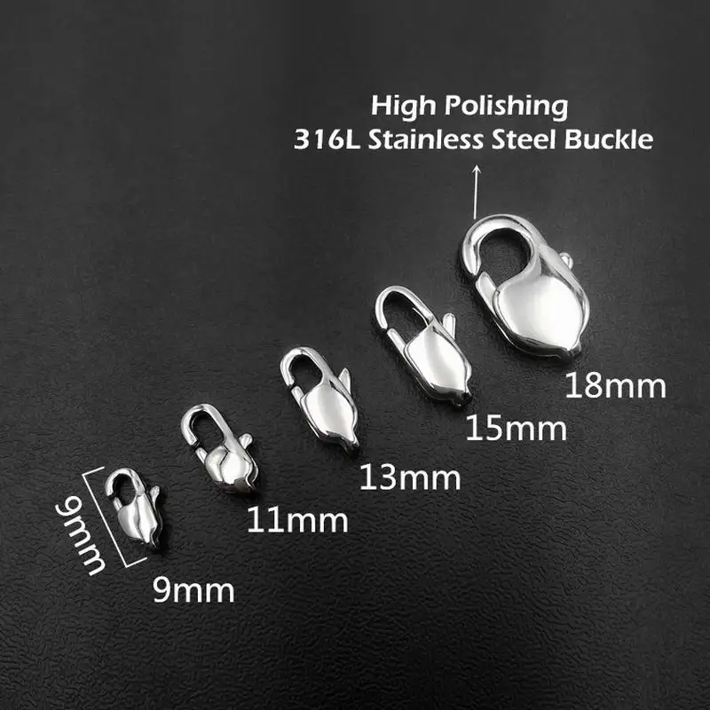 

20 шт./лот, оптовая продажа, плоские застежки-омары из нержавеющей стали для изготовления ювелирных изделий, аксессуары для разъема с застежкой «сделай сам»