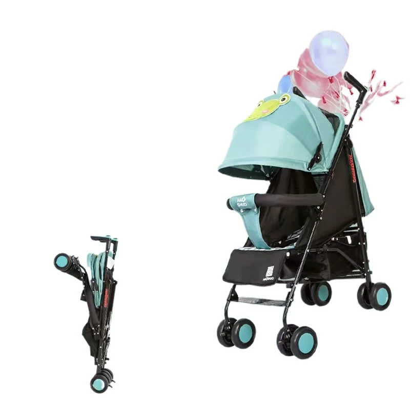 

Baby Stroller Can Sit Can Lie Umbrella Car Cartoon Pattern Baby Trolley Infant Foldabl Lightweight Stroller