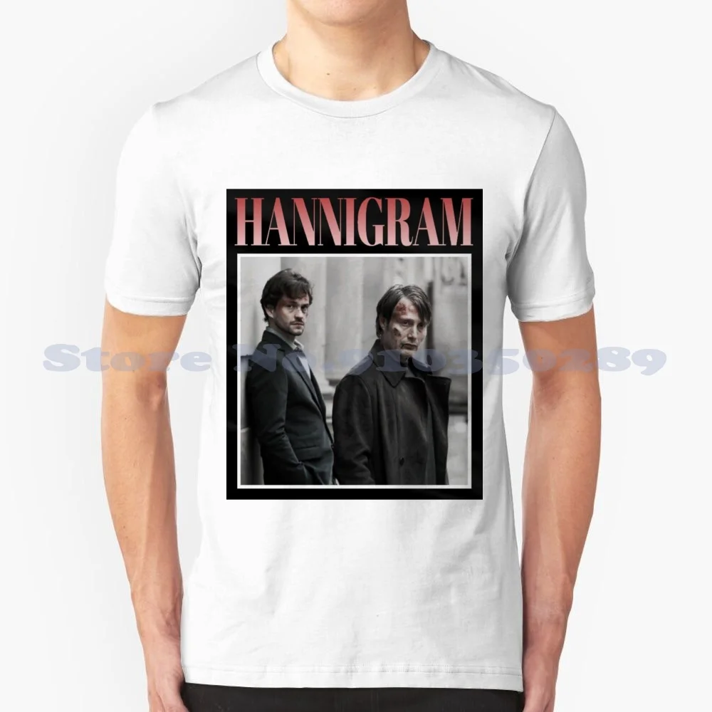 90'S Vintage Hannigram 100% Cotton T-Shirt 90S Vintage Hannibal Hannigram Mads Mikkelsen Hugh Dancy Lecter Tv Movie