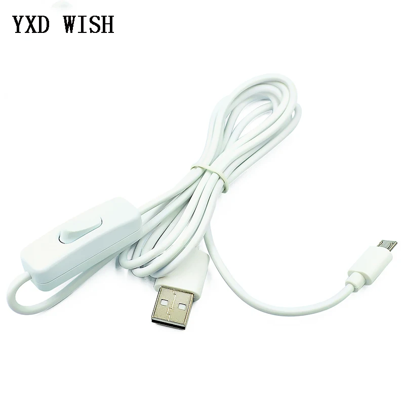1 M Micro USB Alimentação Cabo Carregador 1 M Fio Com Cabo Interruptor ON/OFF Para Raspberry Pi