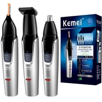 Original Kemei 3in1 Nose Hair Trimmer For Men Grooming Beard Trimmer Electric Eyebrow Trimmer Ear Nose Facial&Body Rechargeable