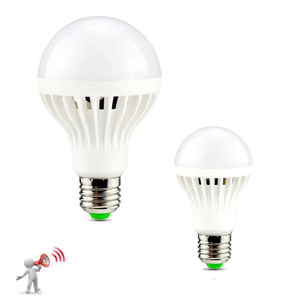 Sound Voice Activated Light Sensor Smart Bombillas LED Bulb E27 3W 5W 7W 9W 12W Induction lamp Stair Hallway light YZ