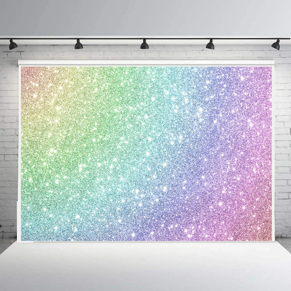 

Unicorn shiny multi-colored background of sequins bokeh Photography backdrops baby shower birthday party poster vinyl B-837