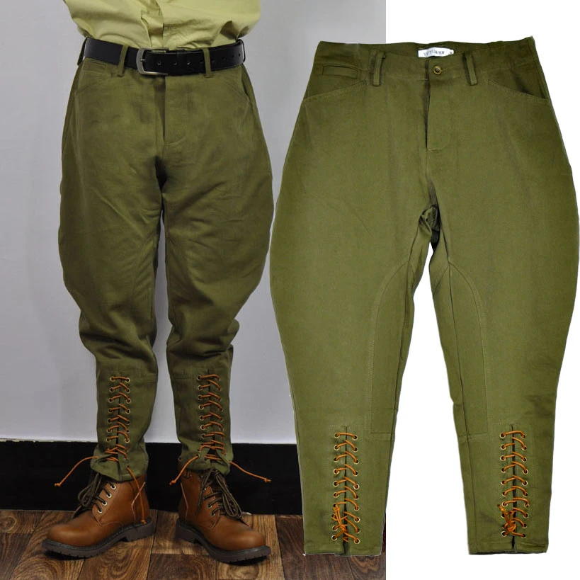 YUTU&MM's homemade spring twill cotton breeches, couple models, riding pants, big crotch pants, tie-pants 9 minutes pants