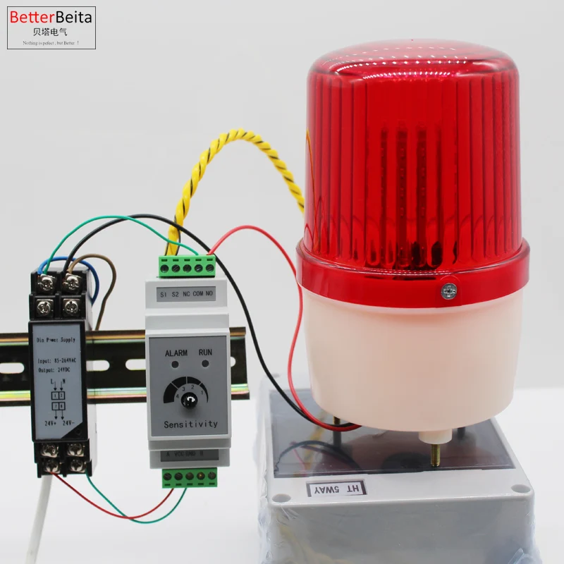 Dispositivo Din para Detecção de Vazamento de Água com Fio Sensor e Alarme Saída de Água Inundação e Vazamento Líquido Conjunto