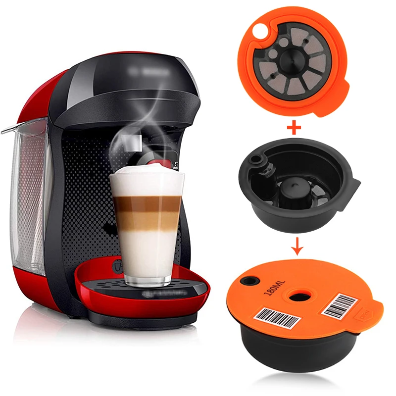 

Refillable Coffee Capsules For BOSCH-s Machine Reusable Coffee Pod Crema Maker Eco-Friendly Coffee Filter 60ml/180ml