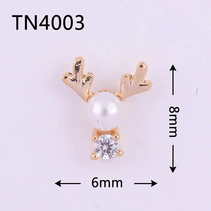 10pcs/lot TN4003 Christmas Elk Alloy Zircon Nail Art Crystals  Jewelry Rhinestones Nails Accessories Supplies Decorations Charms