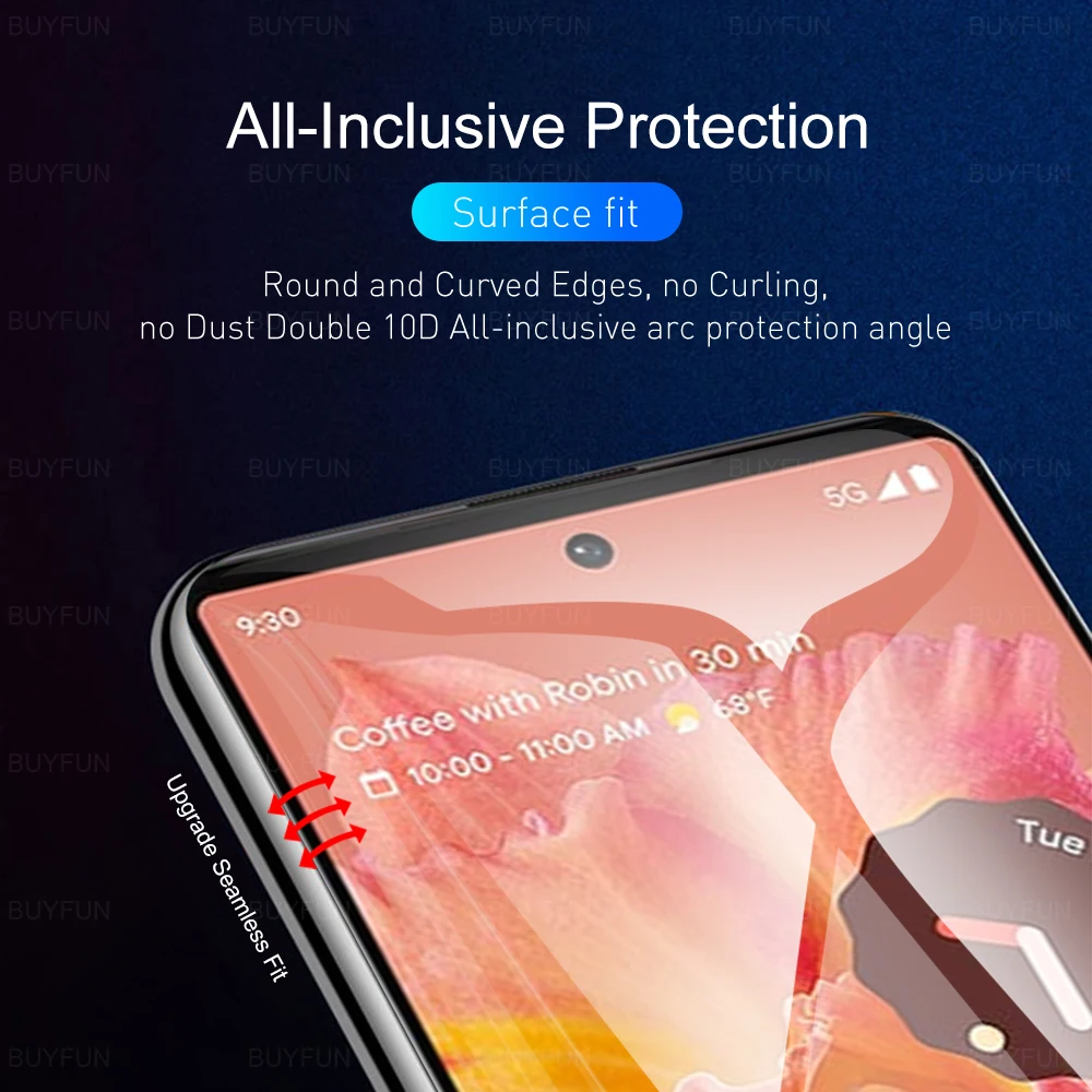 구글 픽셀 카메라 렌즈 스크린 보호대, 유리 아님, 6 인 1 하이드로겔 필름, 구글 픽셀 6, 6 프로, 7a, 7, 8 프로용