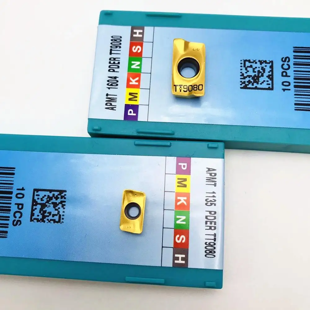 APMT1135 APMT1604 PDER TT9080 Karbida Sisipan APMT CNC Bubut Bagian Alat APKT1705 PER TT9080 untuk Indexable Milling Cutter APKT
