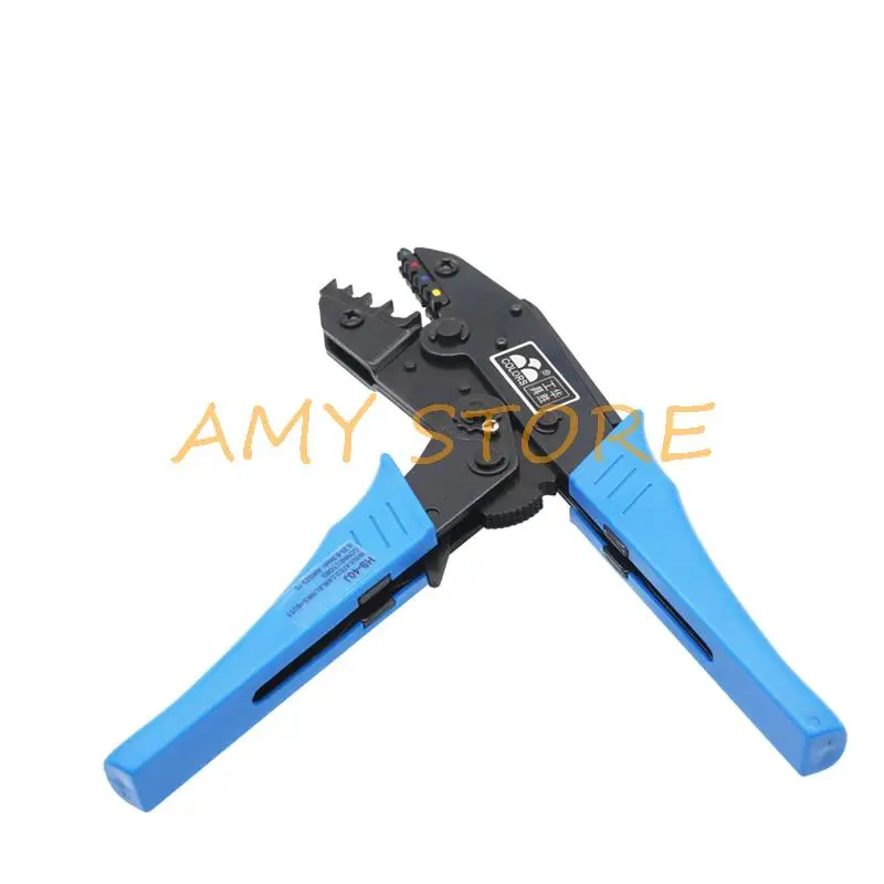 

HS-40J 9"Hand Ratchet Crimping Plier Crimper for Insulated Terminals 0.25-6.0mm2 AWG24-10 0.25-0.5,0.5-1.5,1.5-2.5,4.0-6.0mm2