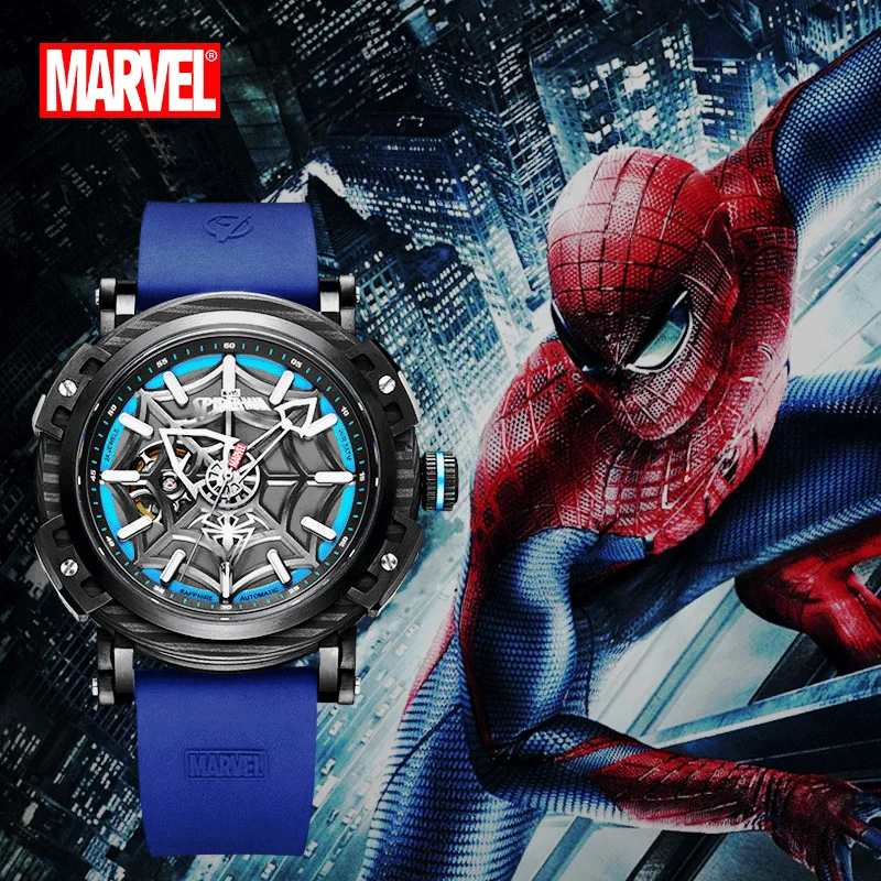 

Marvel Original Spider Man Automatic Skeleton Casual Wrist Watch Sapphire Crystal Waterproof Luminous Stanless Steel 2020 New