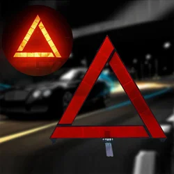 Advertencia de averías de emergencia para coche, triangular, reflectante, rojo, seguridad, peligro, trípode, señal de parada plegada, Reflector