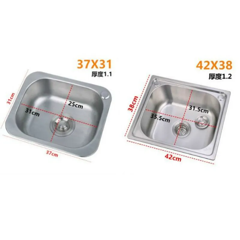 2022 Thickened Sink 304 Stainless Steel Sink  Kitchen Sink Single Sink Basin Sink Single  Large Single Slot Set WY5