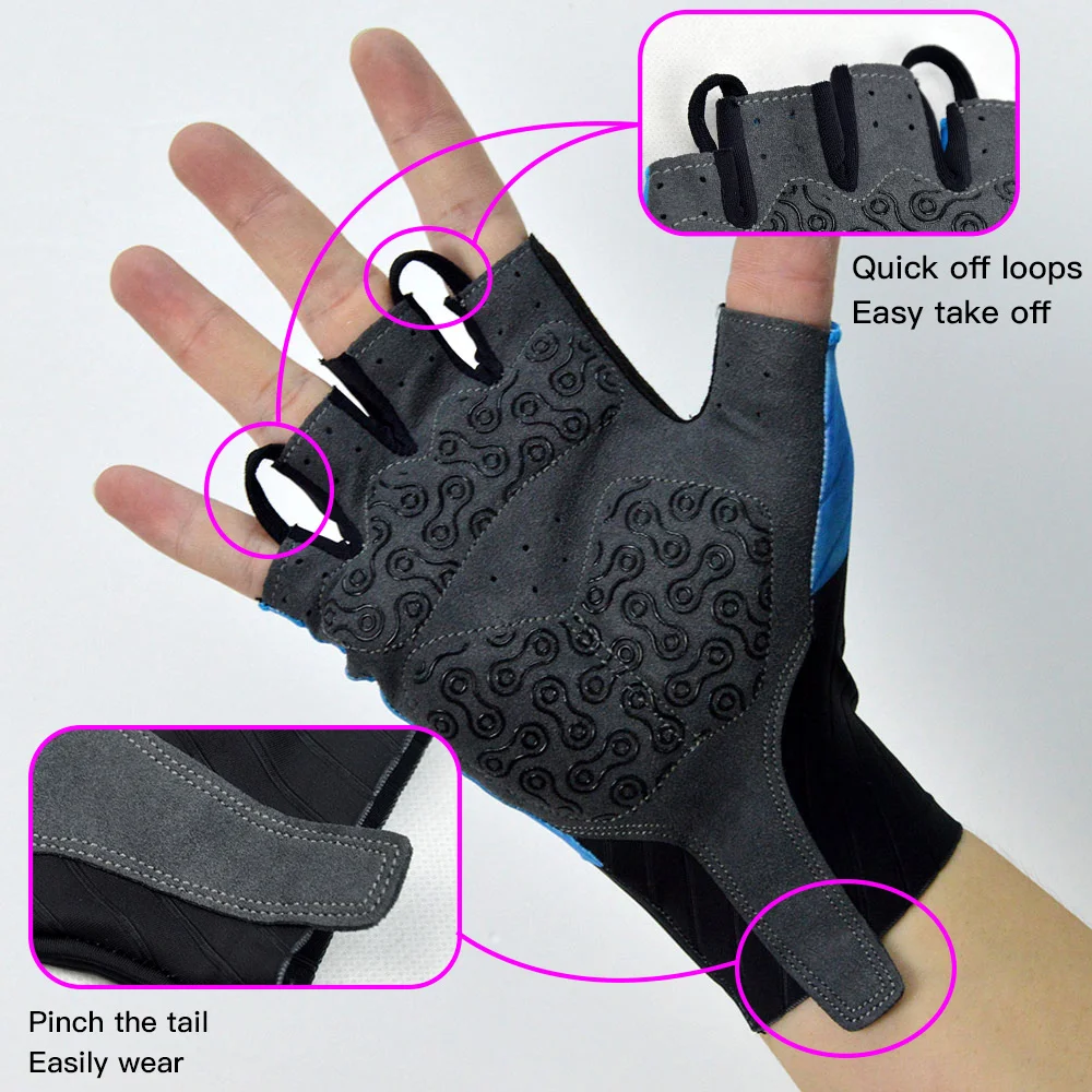 DAREVIE Fahrradhandschuhe Pro Light, weich, atmungsaktiv, kühl, trocken, Halbfinger-Fahrradhandschuh, rutschfest, stoßfest, Fahrradhandschuhe, MTB, Straße – Detail 8