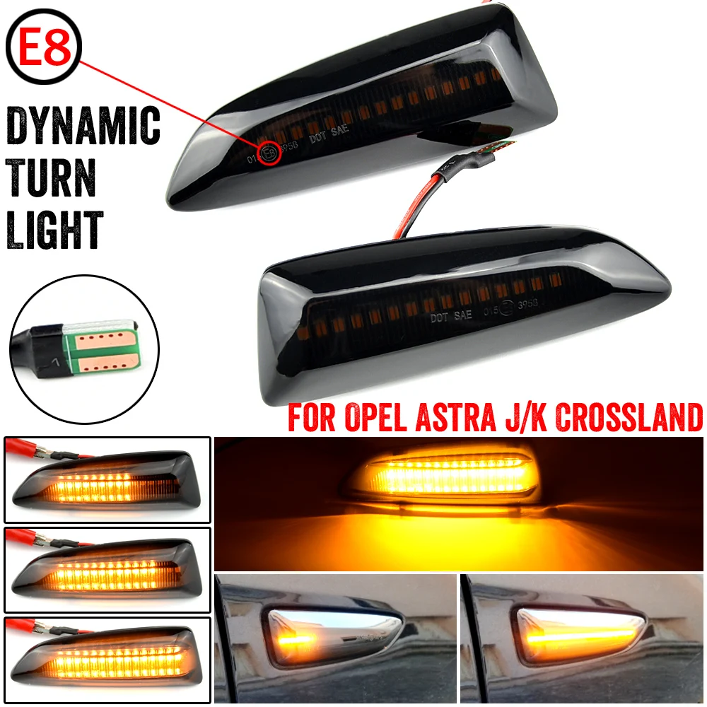 

Dynamic LED Fender Side Marker For Opel Astra J K Zafira C Crossland Grandland X Insignia B Turn Signal Lights lamps