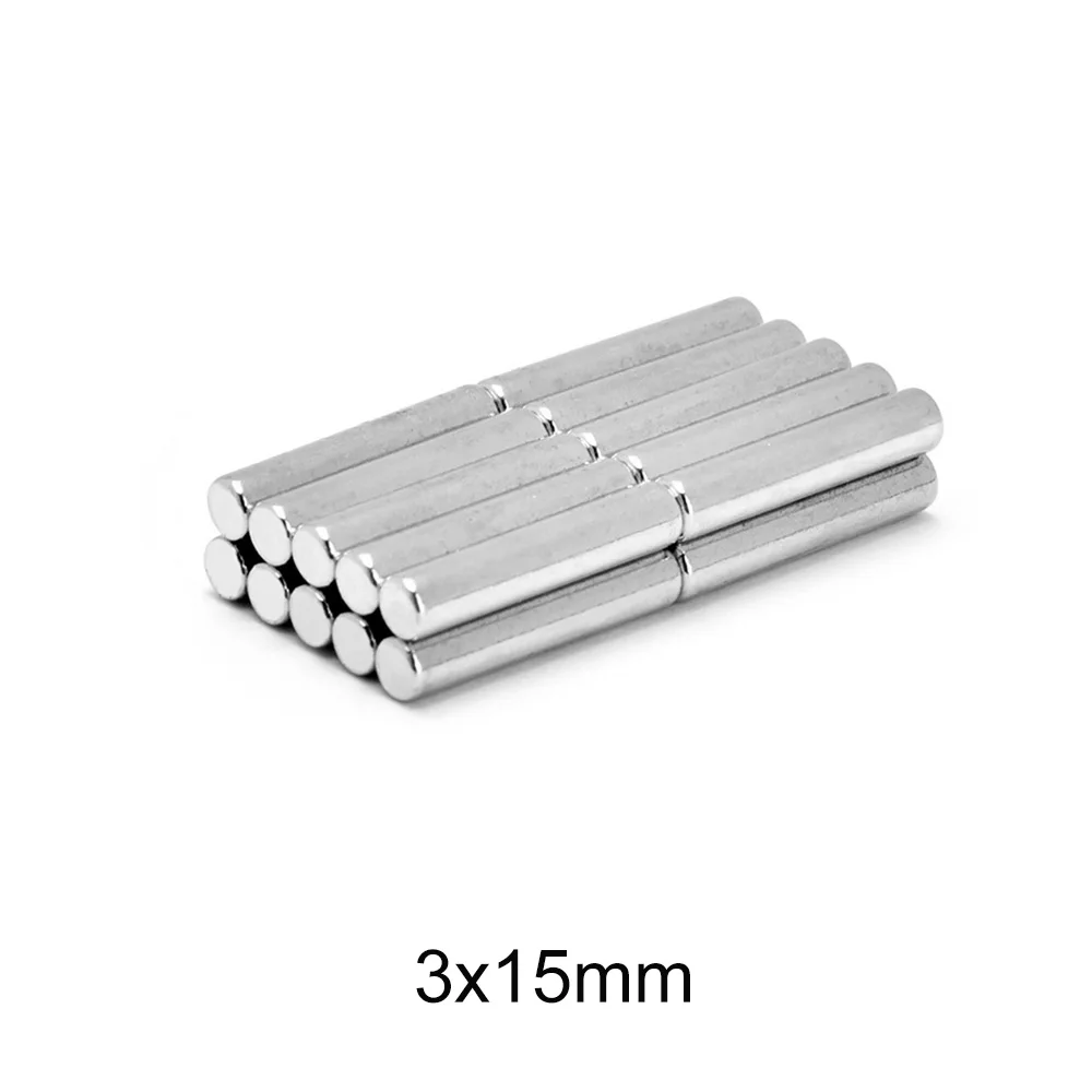 20/50/300/500pcs 3x15 mm Powerful Strong Magnetic Magnets 3mmx15mm Permanent Neodymium Magnets 3x15mm Small Round Magnet 3*15 mm