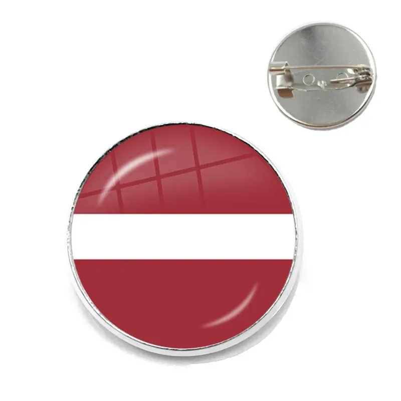 Malta Zambia Zimbabwe Łotwa Armenia Azerbejdżan Arabia Saudyjska ZEA Maroko Flaga narodowa Szklana broszka Kołnierz Szpilki Biżuteria Prezent — zdjęcie 3