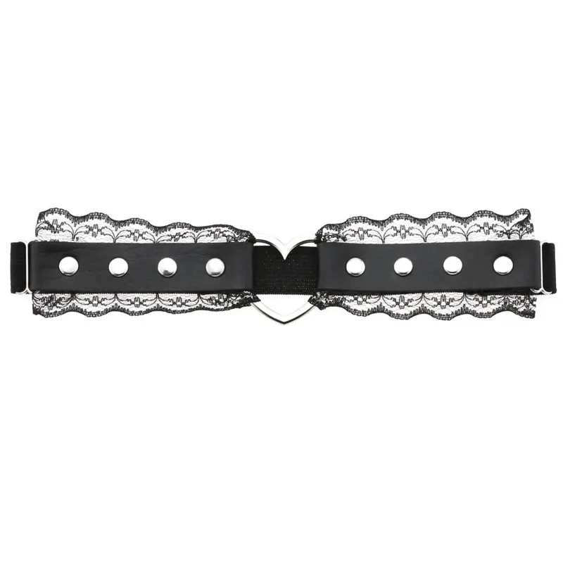 Goth Punk Leg Strap Body Garter Belt Heart Thigh Harness Women Girls Gothic Cosplay Harajuku lace Jewelry lingerie harness