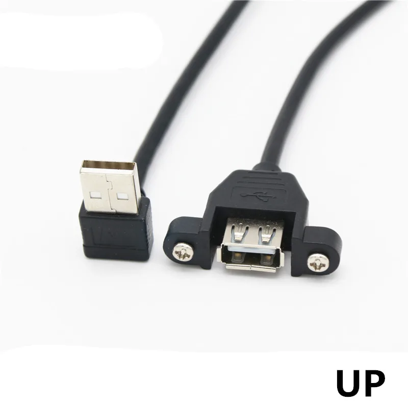 90 درجة أعلى وأسفل واليمين واليسار زاوية USB 2.0 ذكر إلى أنثى وصلة كابل سلك سوبر سرعة مزامنة البيانات تمديد كابل للكمبيوتر المحمول