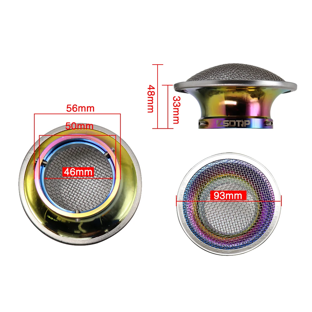 ZSDTRP 50mm Motorcycle Air Filter Wind Horn Cup Alloy Trumpet with Guaze for PWK21/24/26/28/30mm PE28/30mm Carburetor