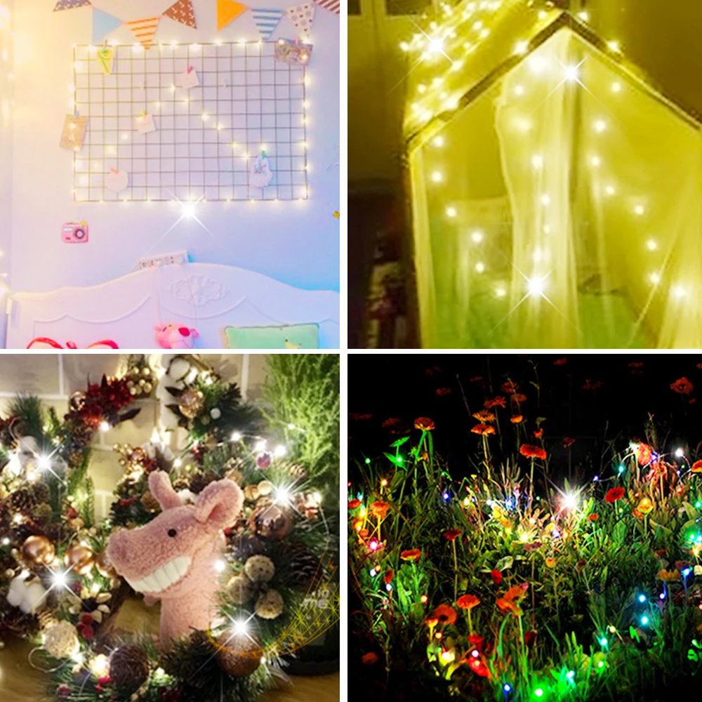 LED String Lights Copper Wire Fairy Light Battery Powered Garland Holiday Bedroom Home Wedding Christmas Decoration