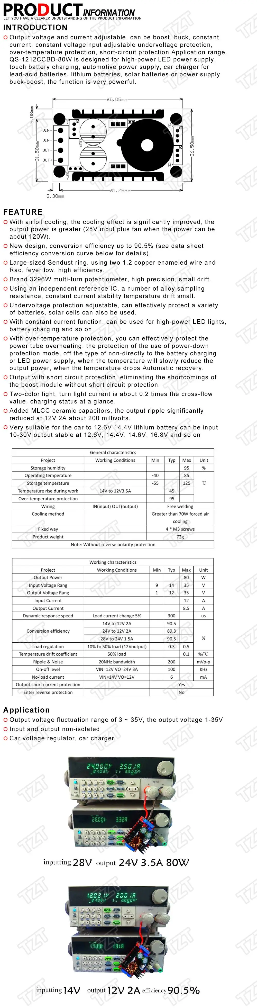 DC-DC 80W Buck-Boost-Wandler 9-35 V auf 1-35 V Buck-Booster DC Step-Down-Step-Up-Adaptermodul Einstellbarer Spannungsregler – Detail 1