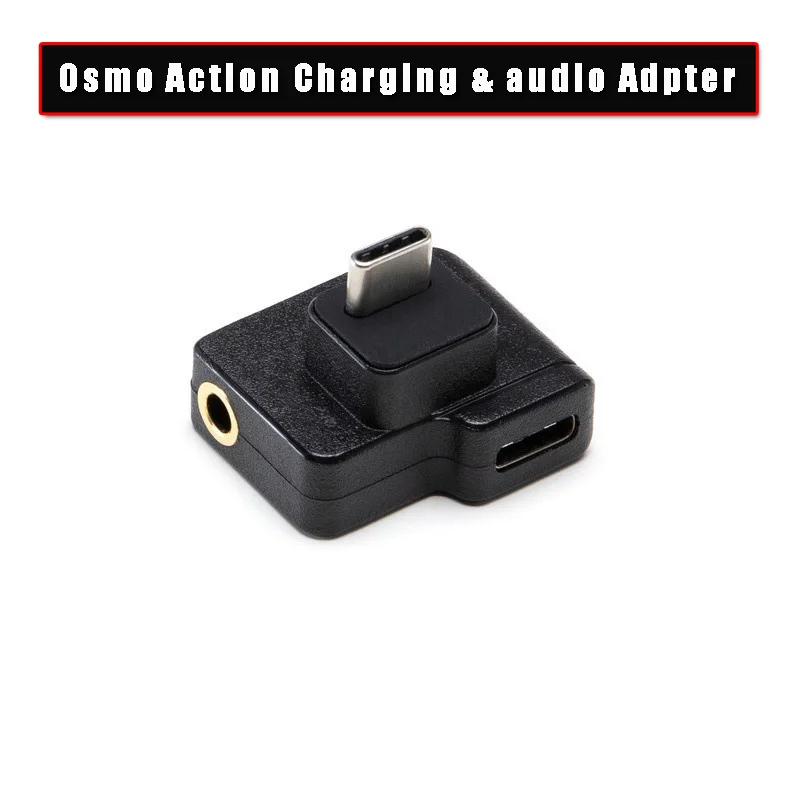 

USB-C Audio Adapter / TRS Plug Transfer Box /3.5mm mount external Microphone for DJI Osmo Action Sports Camera Accessories