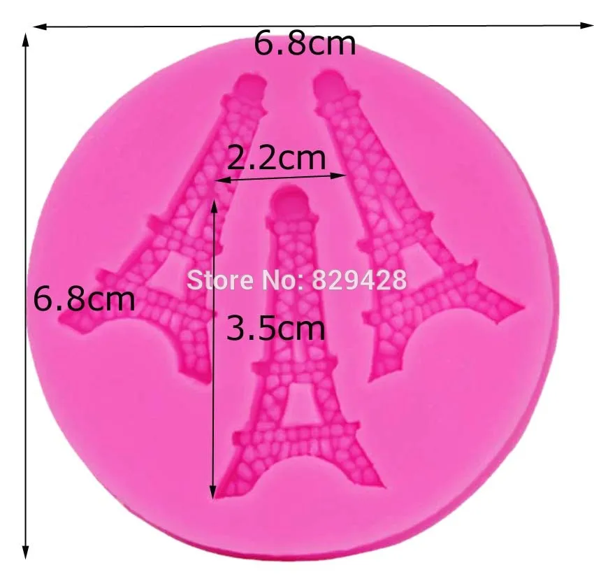 Kaymiklee M068 Fantastic 3D Silicone Baking Fondant Cake Mold Eiffel Tower Decorating Tools Mould