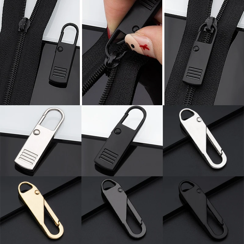2Pcs DIY Metal Zip Puller Removable Zipper Multifunction Zip Fixer Clothing/Travel/Bag Shoes/Suitcase/Backpack Sewing Tools
