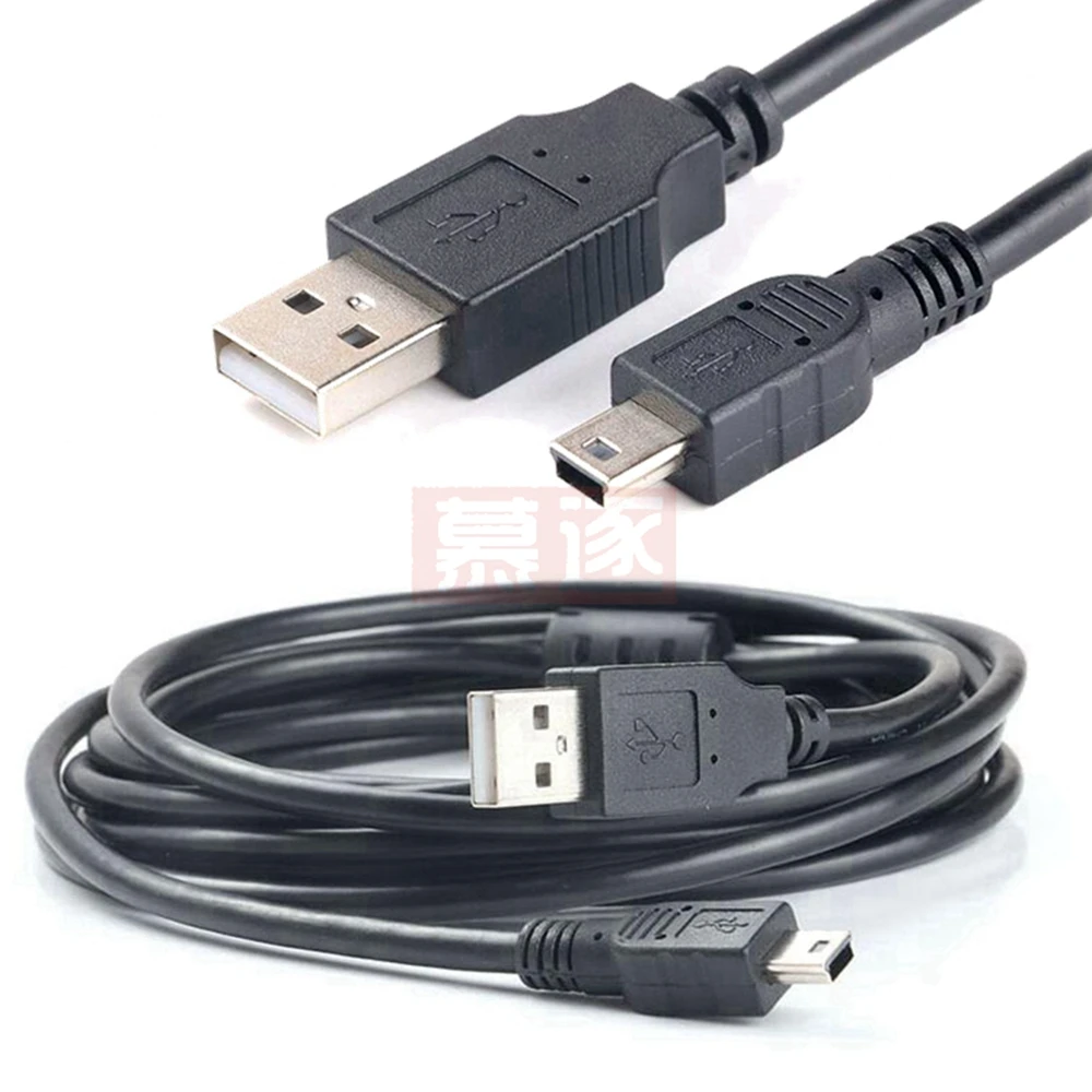 Adaptor Kabel Pengisi Daya Data USB 2.0 A Jantan Ke Mini 5 Pin B Kabel Data Panjang Hitam Terbaik 0.1M-5M Kabel Ekstensi Usb
