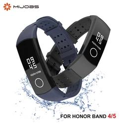 Silicone Bracelet For Honor Band 4 5 Sport Wristbands Strap  for Huawei Honor Band 5 4 Air hole TPU Anti-lost Sports Accessories