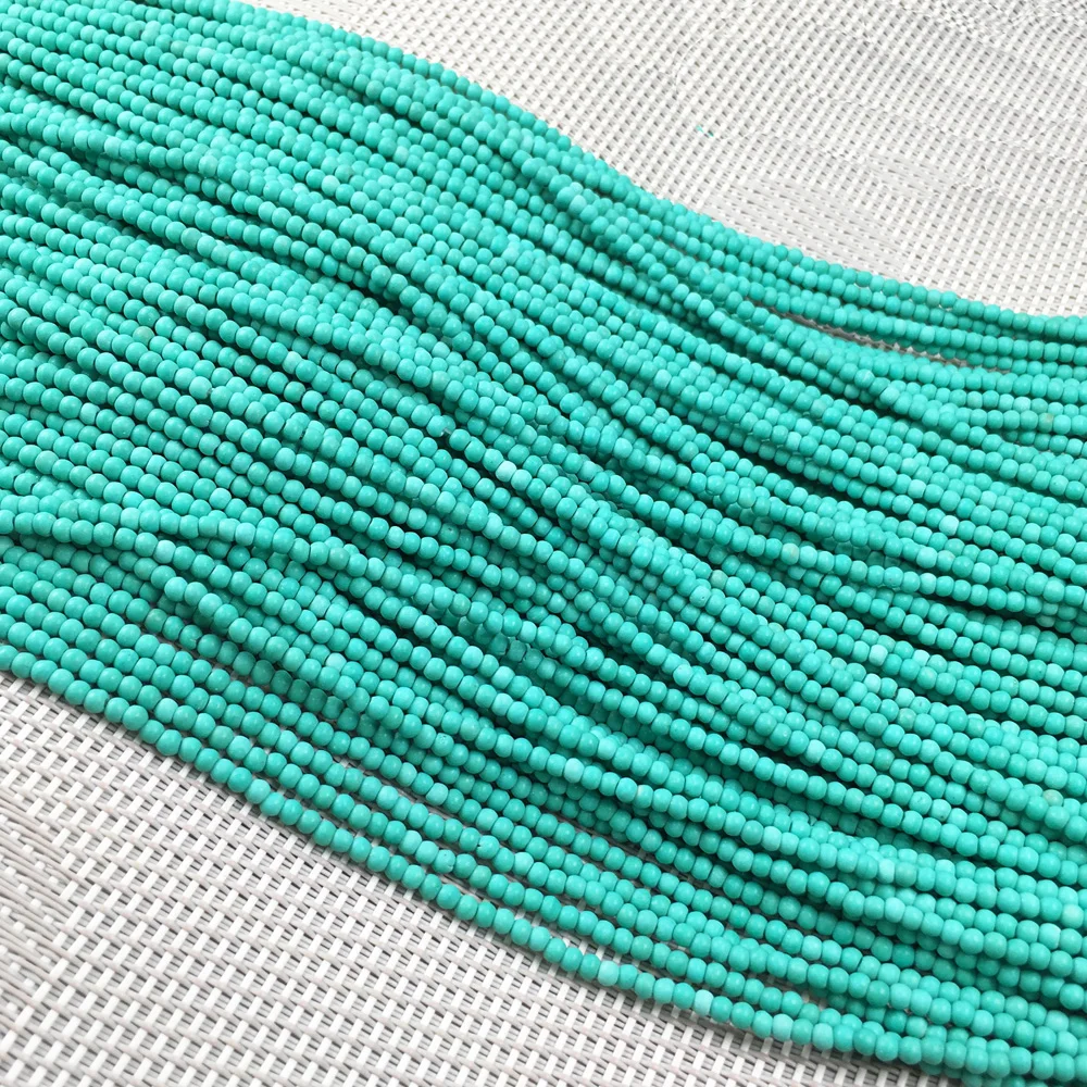 Natural stone loose beads Round shape Turquoises string bead For jewelry making DIY bracelet necklace accessories