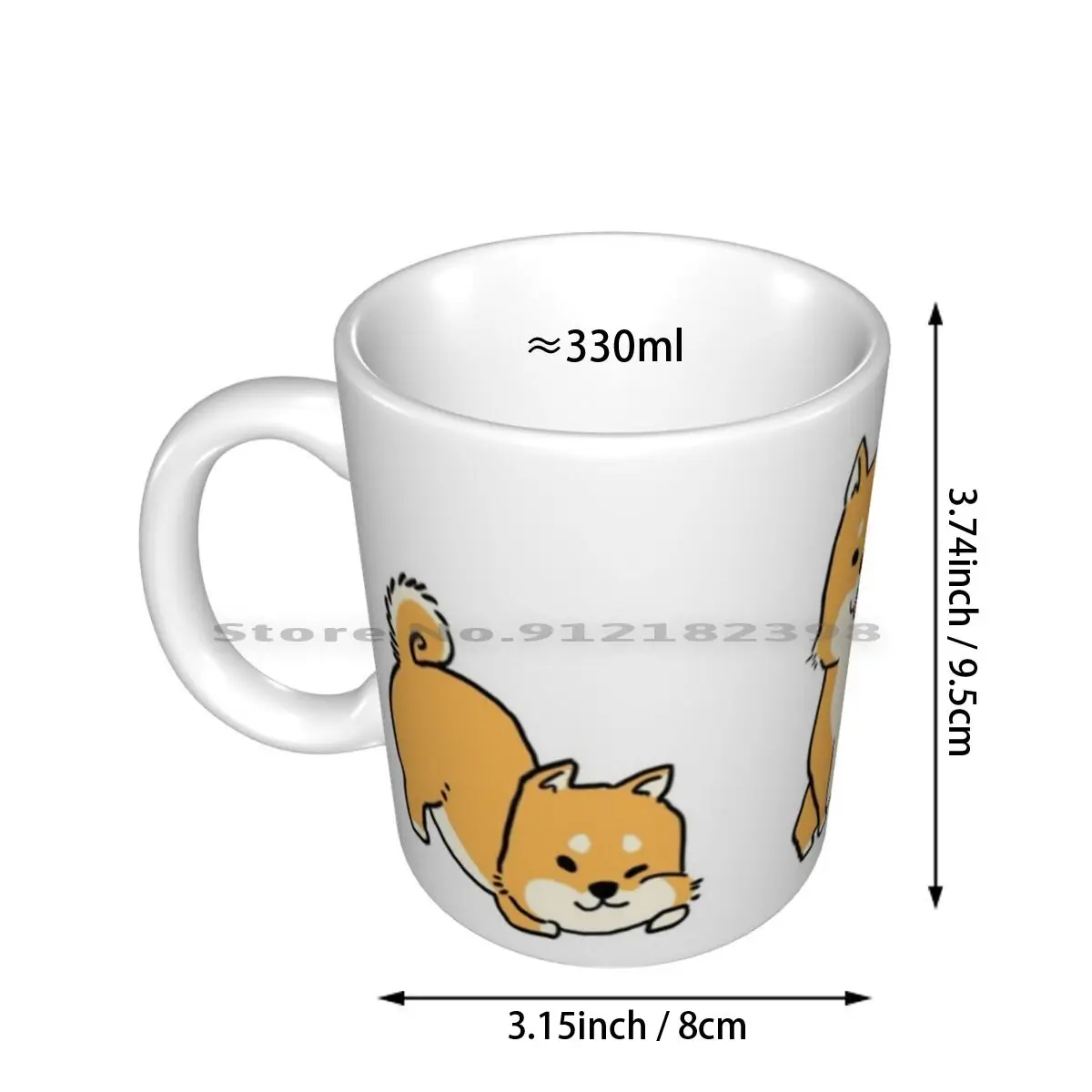 Shiba Inu Ceramic Mugs Coffee Cups Milk Tea Mug Dog Puppy Cartoon Cute Doodle Kawaii Creative Trending Vintage Gift Bottle Cup