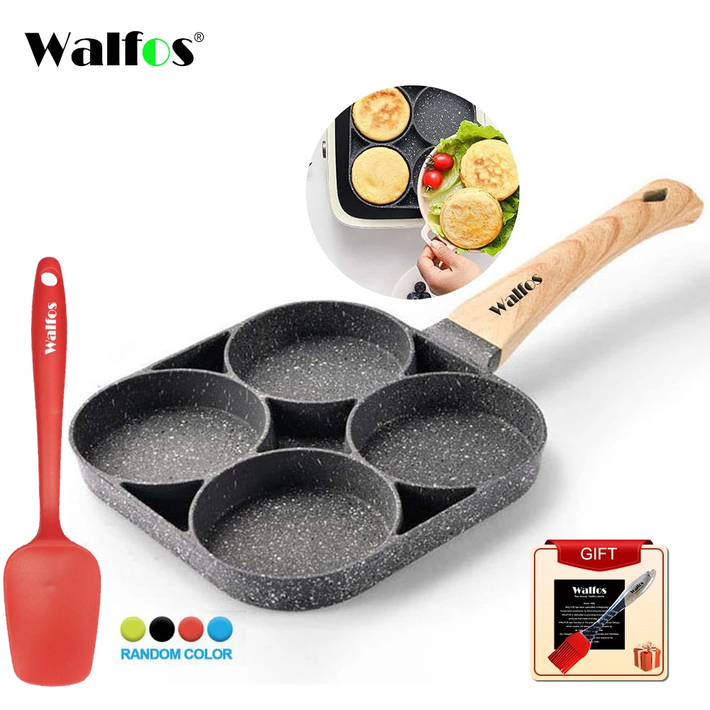 

Walfos Four-Hole Frying Pot Pan Thickened Omelet Pan Non-Stick Egg Pancake Steak Pan Cooking Egg Ham Pans Breakfast Maker