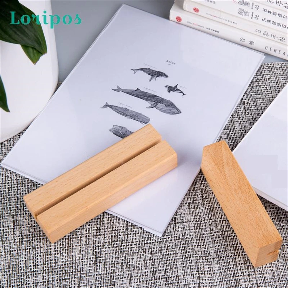 Nordic Desktop Photo Stand Rack Solid Wood Photo Picture Frame Modern Minimalist Creative Poster Display Stand Desk Sign Holder