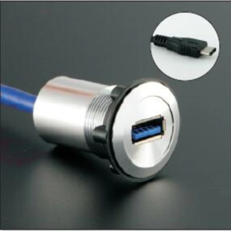 

Разъем/разъем USB-C типа 22 мм/USB3.0 «мама» USB-C «папа» с кабелем длиной 60 см (серебряный колпачок)