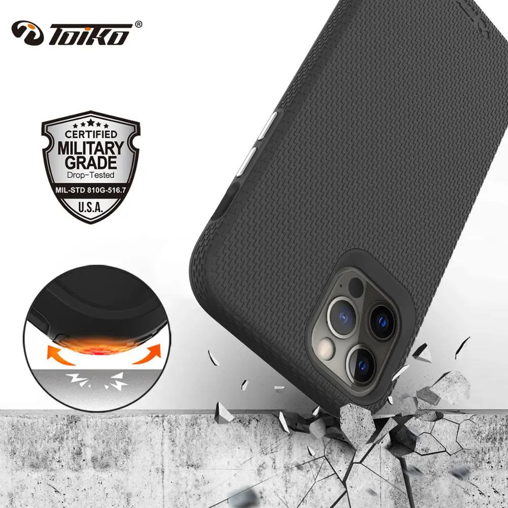 TOIKO X Guard Dual Layer Protective Case for iPhone 12 Pro Max Shockproof Cover iPhone 12 Pro Armor Bumper PC TPU Hybrid Shell